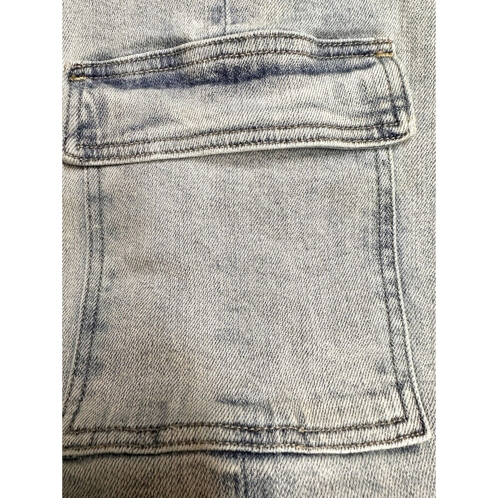 Vervet Blue Women’s 26 Straight Leg High Rise Light Wash Cargo Pocket Jeans - Picture 9 of 12